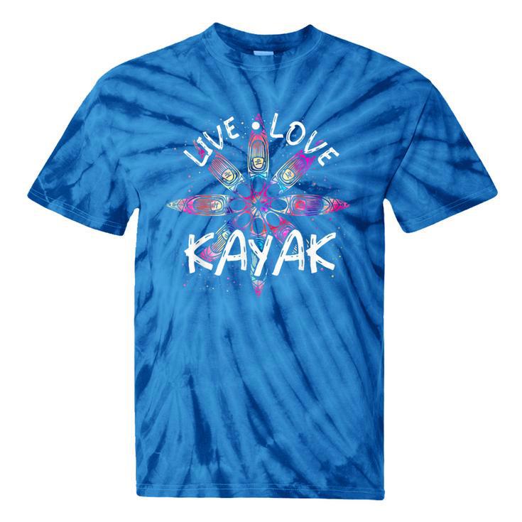 Canoe Boat Paddling Sport Kayaker Live Love Kayak Kayaking Tie-Dye T-Shirts