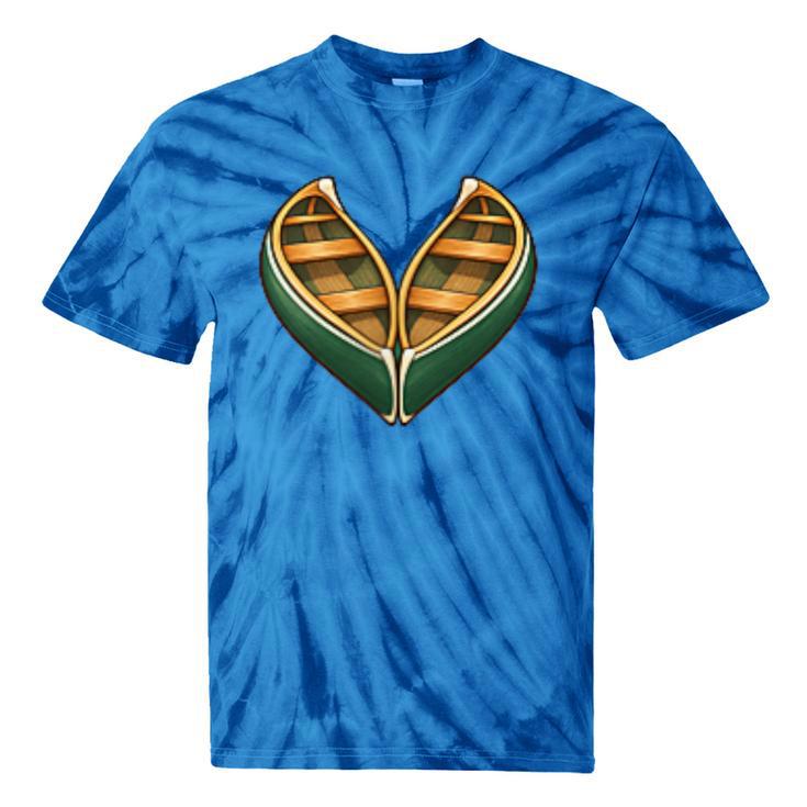 Canoe Heart Cute Minimalist Paddling Adventure Tie-Dye T-Shirts