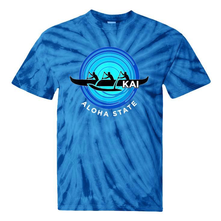 Kai Outrigger Canoe Hawaii Aloha State Paddling Retro Tie-Dye T-Shirts
