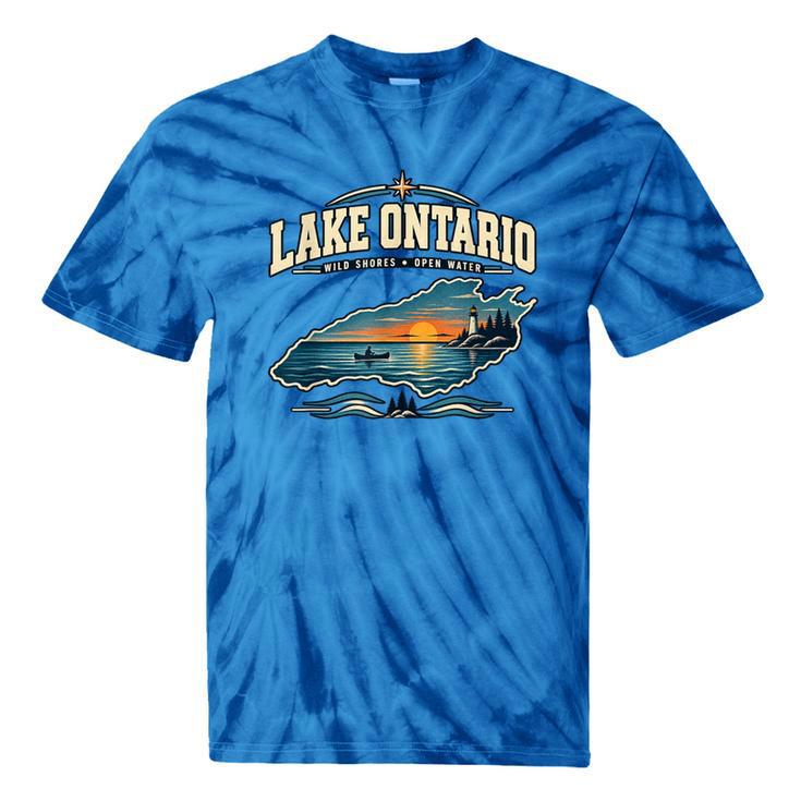 Lakes Lake Ontario Fishing Canoe Lighthouse Outdoor Tie-Dye T-Shirts