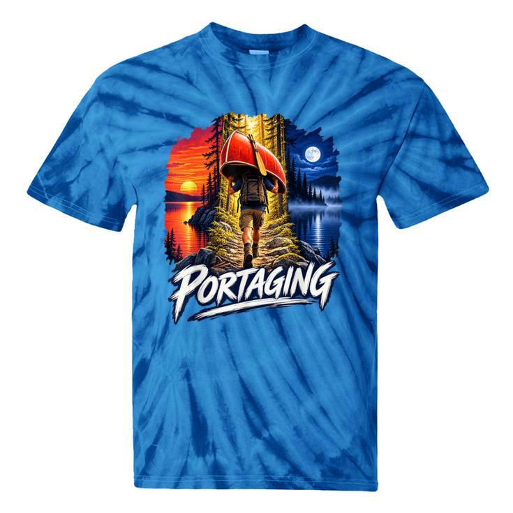 Portaging Canoe Wilderness Adventure Scenic Graphic Tie-Dye T-Shirts