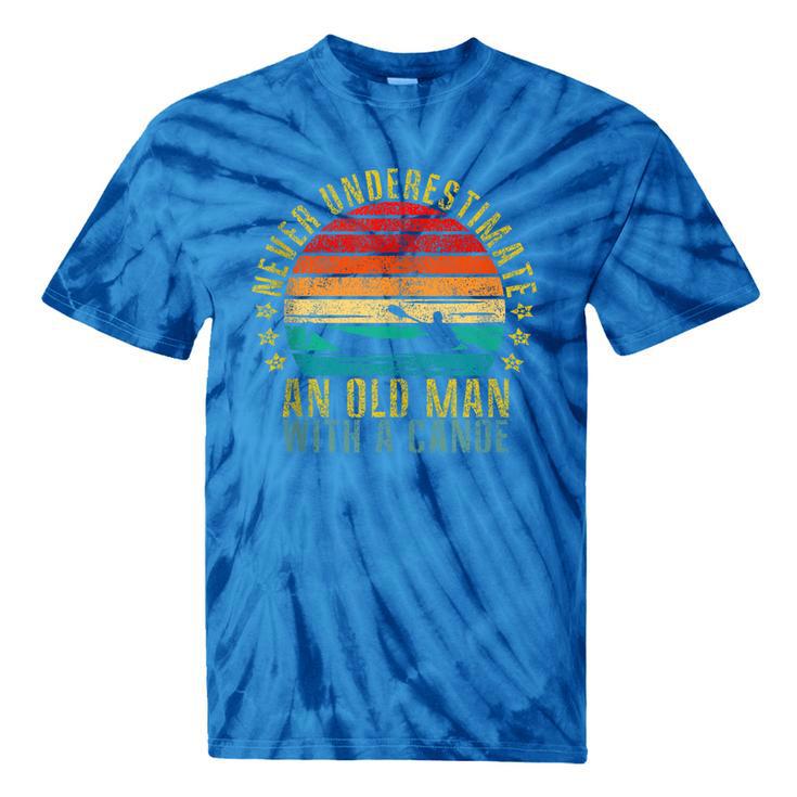 Never Underestimate An Old Man With a Canoe Retro Sleeveless Tie-Dye T-Shirts