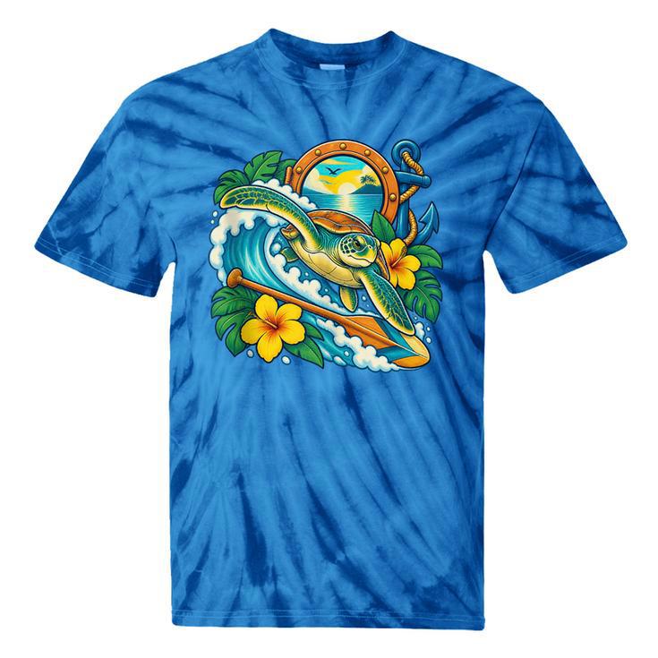 Green Sea Turtle Surfs Past a Canoe Paddle Sleeveless Tie-Dye T-Shirts Green Sea Turtle Surfs Past a Canoe Paddle Sleeveless Tie-Dye T-Shirts