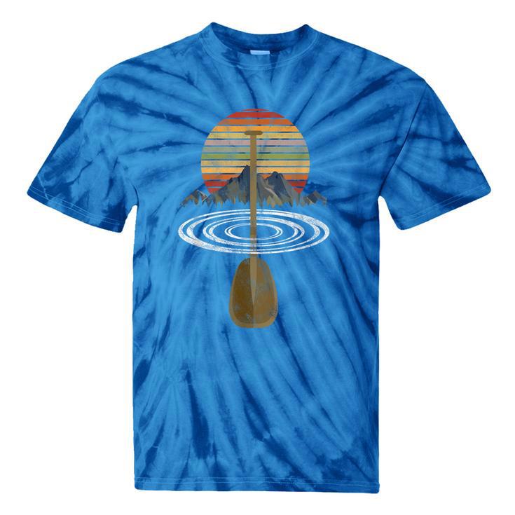 Vintage Retro Canoe Paddle & Mountains Rafting Tie-Dye T-Shirts