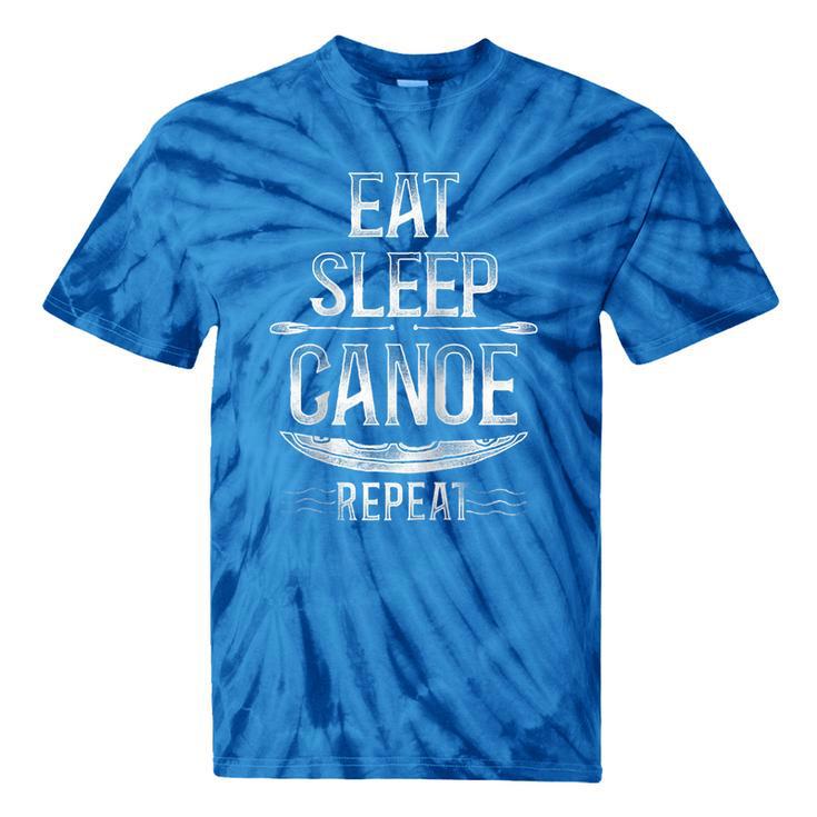 Canoe Canoeing Vintage Eat Sleep Canoe Repeat Raglan Baseball Tee Tie-Dye T-Shirts