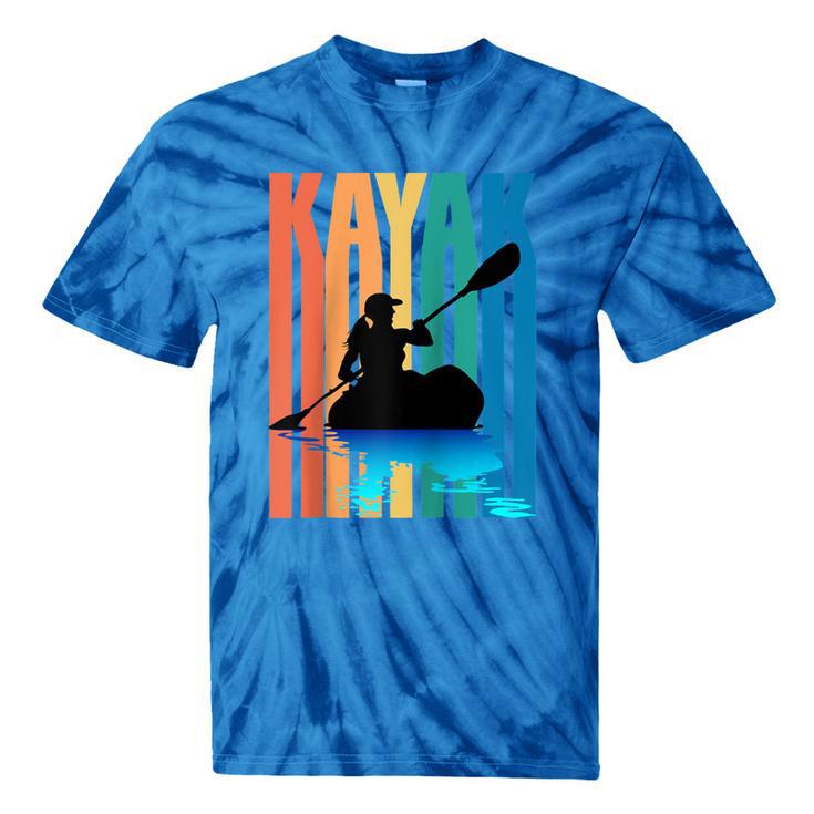 Kayaking Kayak Retro Art Canoe Raglan Baseball Tee Tie-Dye T-Shirts
