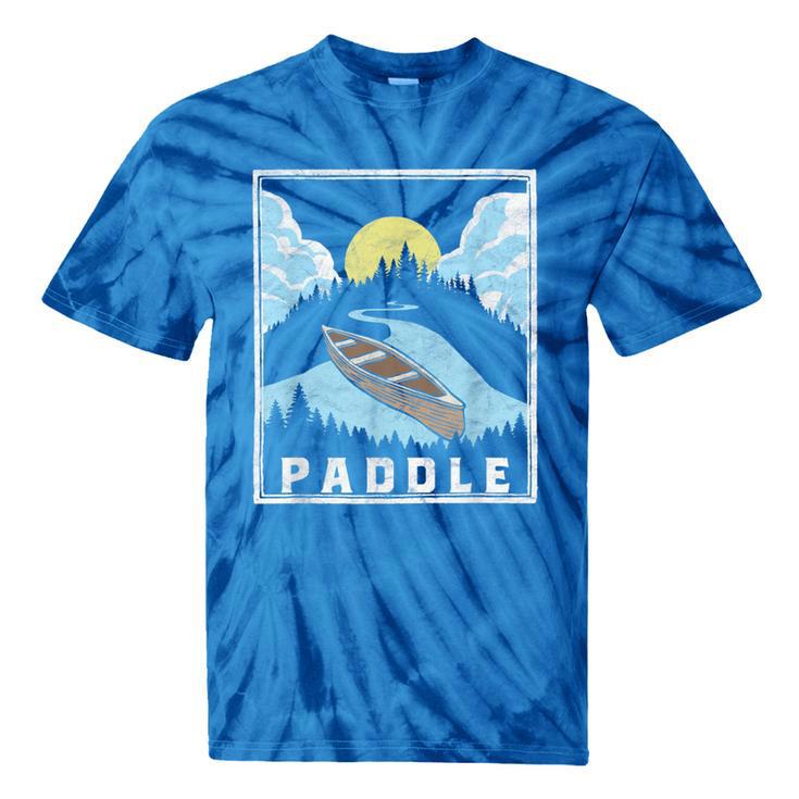 Paddle Retro Style Canoe & Outdoors Simple Canoeing Graphic Tie-Dye T-Shirts