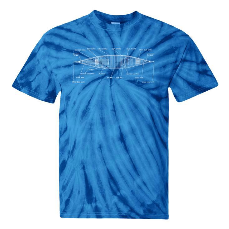 Vintage Canoe Diagram Retro Industrial Art TPA Tie-Dye T-Shirts