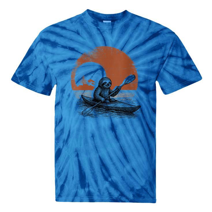 Women's Kayaking Sloth Kayak Kayaker Canoe Paddling Tie-Dye T-Shirts
