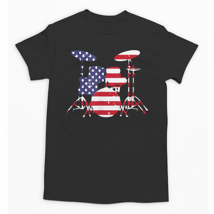 American Flag Drum Kit Patriotic US Drum Art Unisex T-Shirt