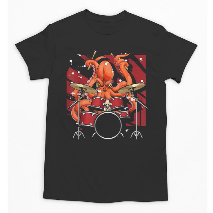 Animal Octopus Musician Drum Kit Octopus Drummer Unisex T-Shirt