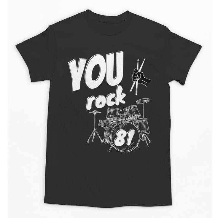 Drum Kit Drummer 81 Years 81st Birthday Men Women Unisex T-Shirt