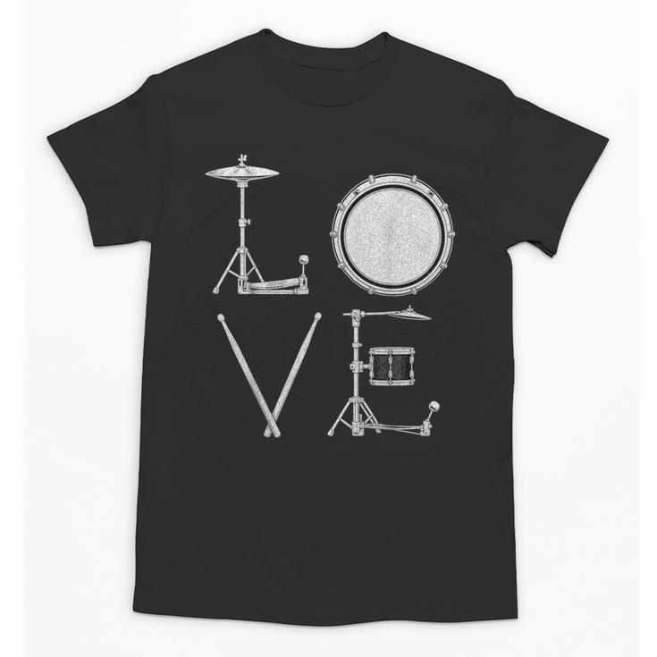Drum Kit Love Illustration For Music Enthusiasts Unisex T-Shirt