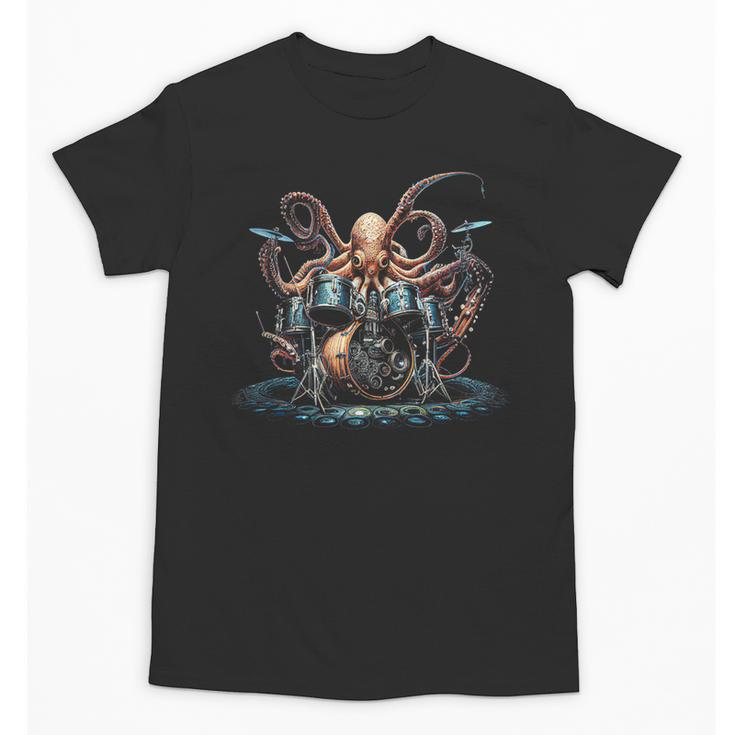 Drum Kit Percussionist Drummer Octopus Playing Drums Unisex T-Shirt