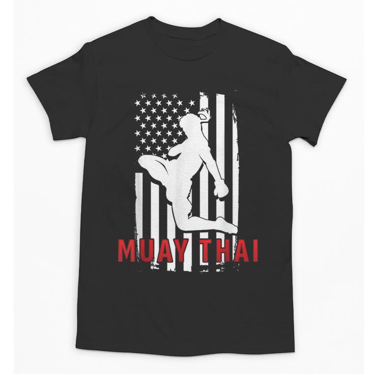 Muay Thai American Flag Fighter Patriotic Unisex T-Shirt