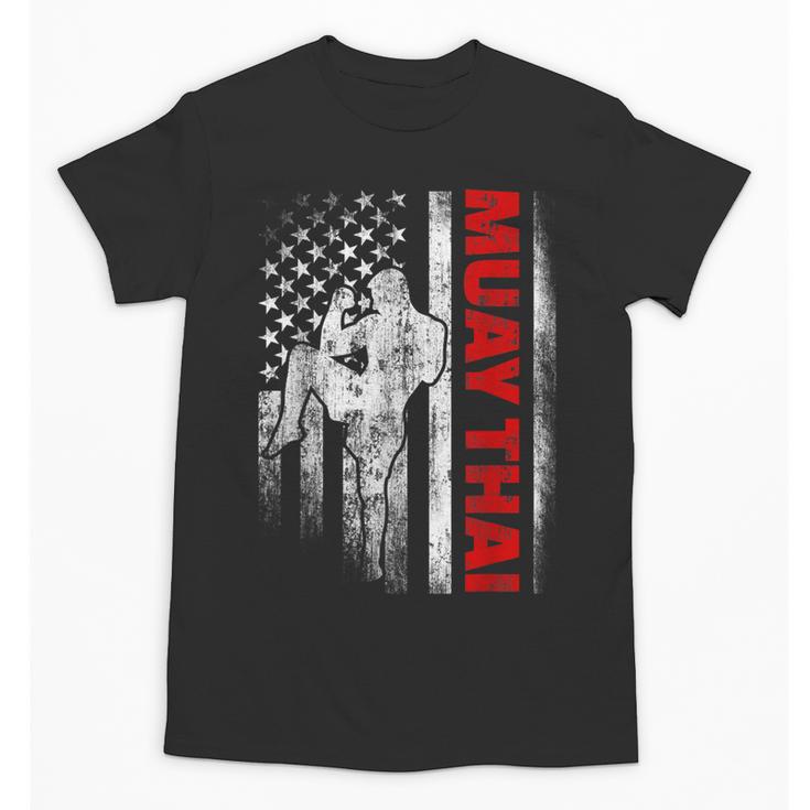 Muay Thai Boxing US American Flag Unisex T-Shirt