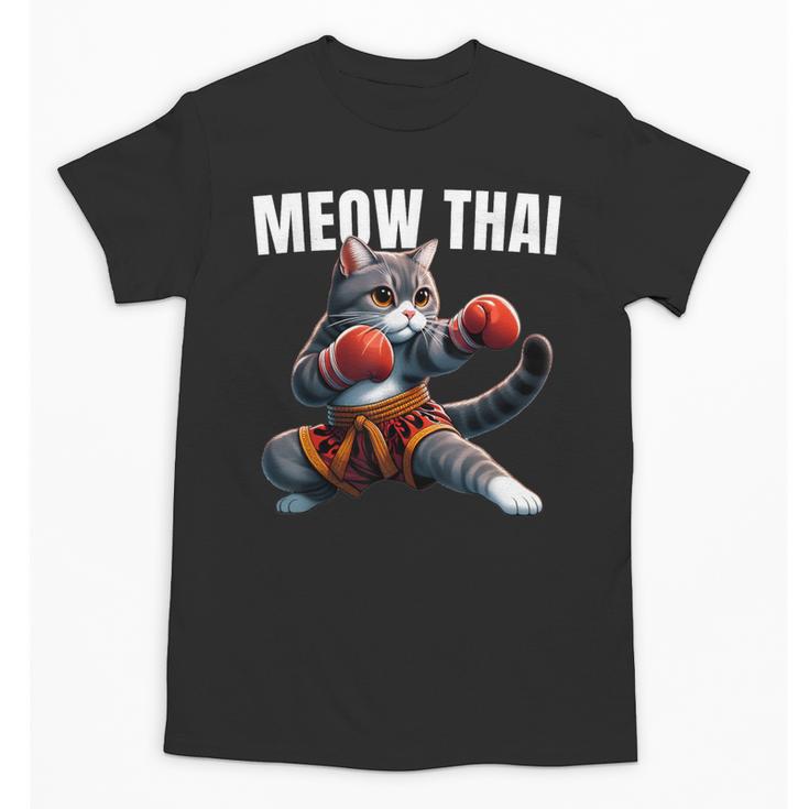 Muay Thai Cat Meow Thai Boxing Martial Art Kids Unisex T-Shirt