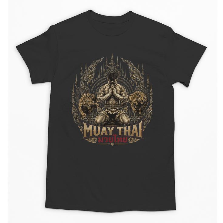 Muay Thai Clinch Vintage Thai Boxing Fighter Art Unisex T-Shirt