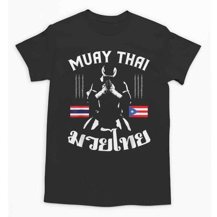Muay Thai Puerto Rico Flag Martial Arts Thai Boxing Coach Unisex T-Shirt