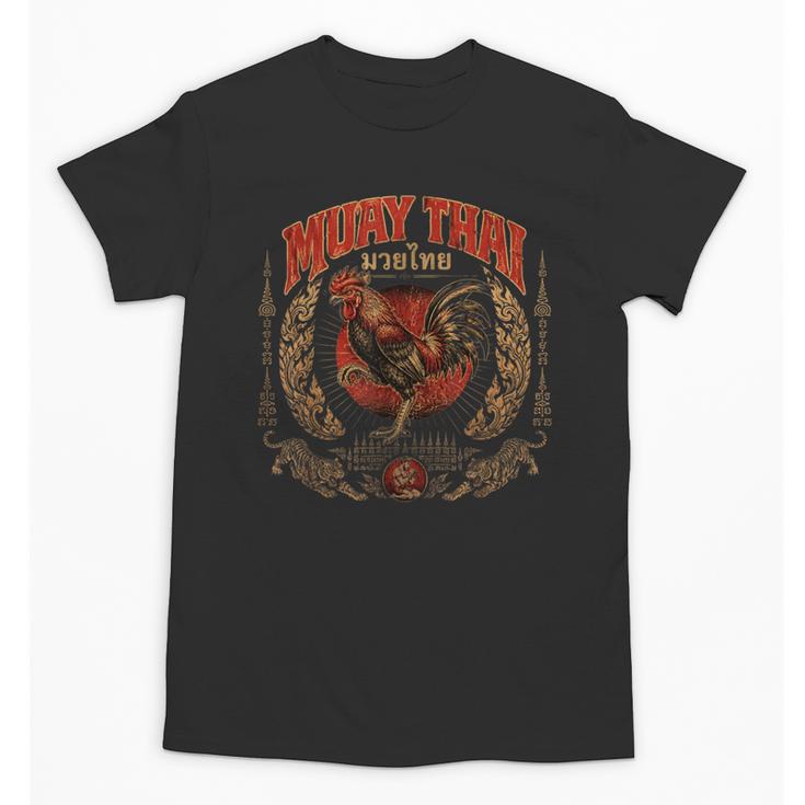 Retro Muay Thai Woman Thai Boxing Warrior Fighter Chicken Unisex T-Shirt