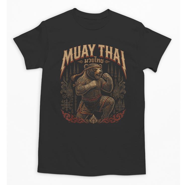 Retro Nak Muay Muay Thai Fighter Thai Boxing Gym Bear Unisex T-Shirt