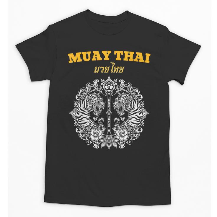 Sak Yant Muay Thai Art Tattoo Twin Tiger Kickboxing Thailand Unisex T-Shirt