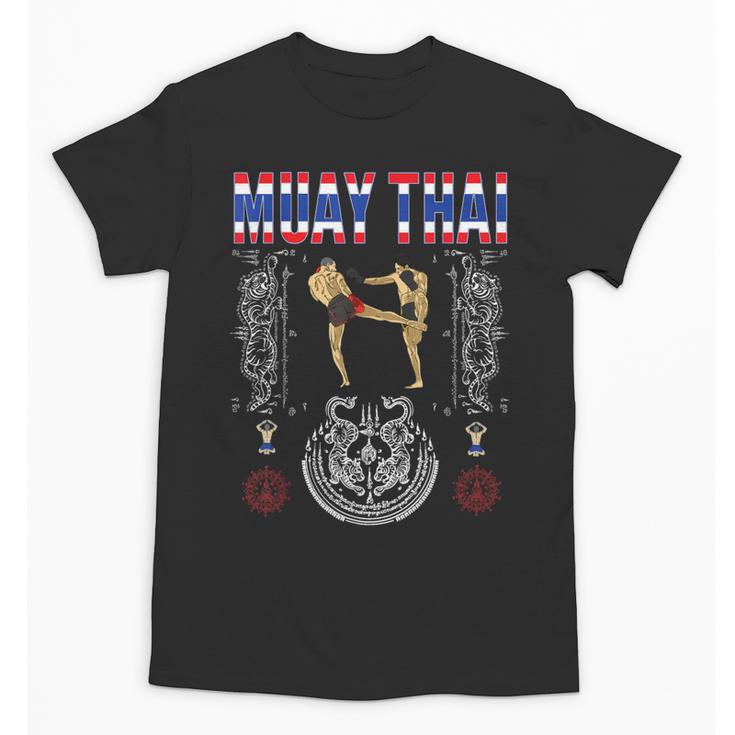 Sawadee Thai Traditional Sak Yant Thai Twin Tiger Muay Thai Unisex T-Shirt