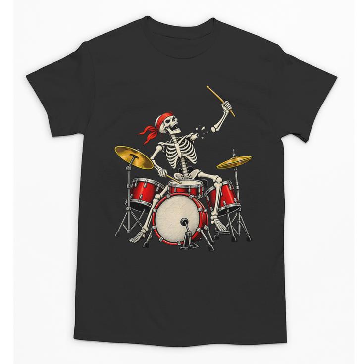 Skeleton Drummer Skull Drum Kit Halloween Sleeveless Unisex T-Shirt