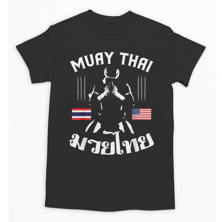Thailand American Flag Muay Thai Thai Boxing Women Girls Kids Men T-Shirt Unisex T-Shirt