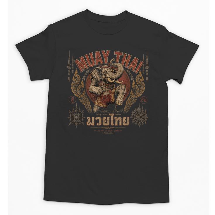 Vintage Muay Thai Chaiya Thai Boxing Fighter Style Elephant Unisex T-Shirt