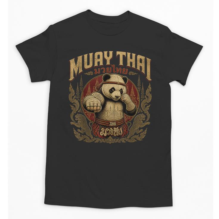 Vintage Muay Thai Gym Thai Boxing Training Fighter Panda Unisex T-Shirt