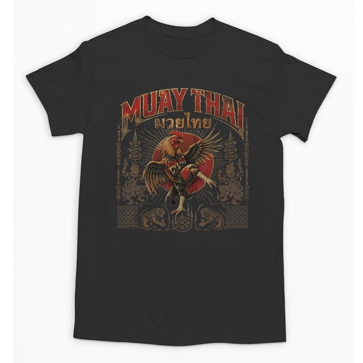 Vintage Muay Thai Legend Thai Boxing Fighter Art Chicken Unisex T-Shirt