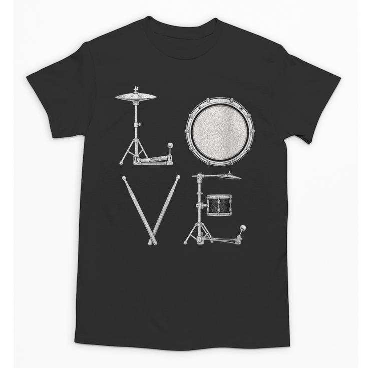 Women's Drum Kit Love Illustration For Music Enthusiasts Unisex T-Shirt