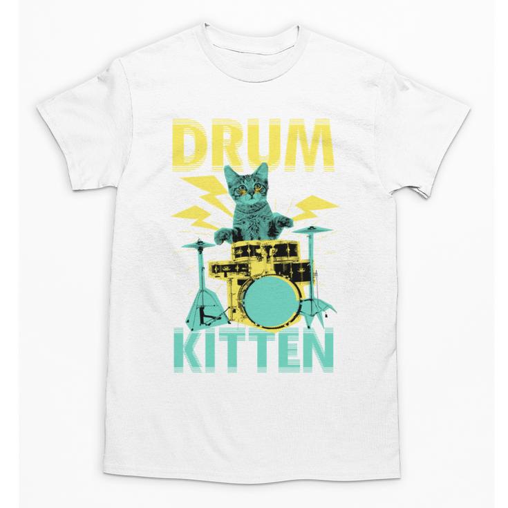 Cute Drummer Cat Drum Kitten Unisex T-Shirt