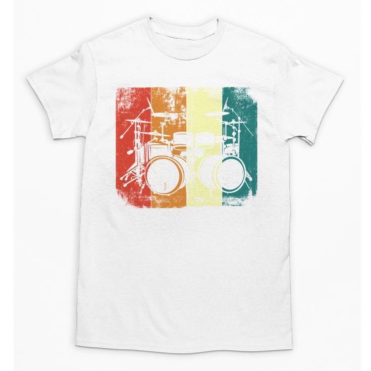 Drumset Cool Retro Vintage Drum Kit Drummer Music Percussion Unisex T-Shirt