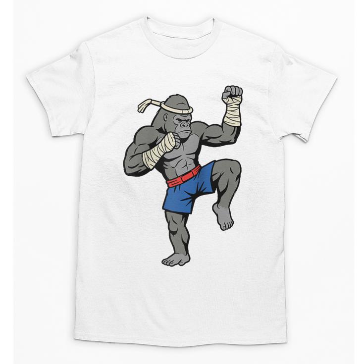 Gorilla Muay Thai Combat Sport Fighter Martial Arts 8 Limbs Raglan Baseball Tee Unisex T-Shirt