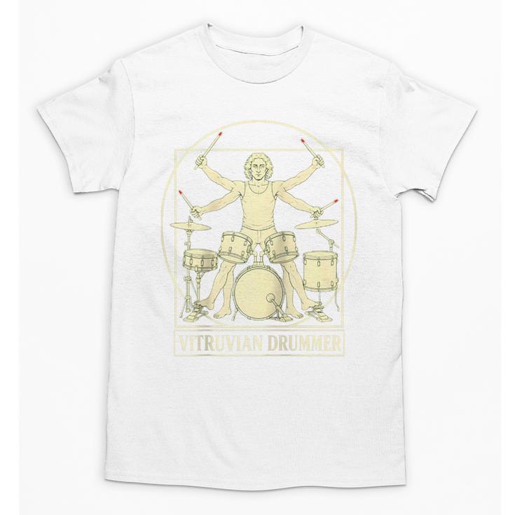 Vitruvian Drummer Drum Kit Music Lover Musician Men Raglan Baseball Tee Unisex T-Shirt