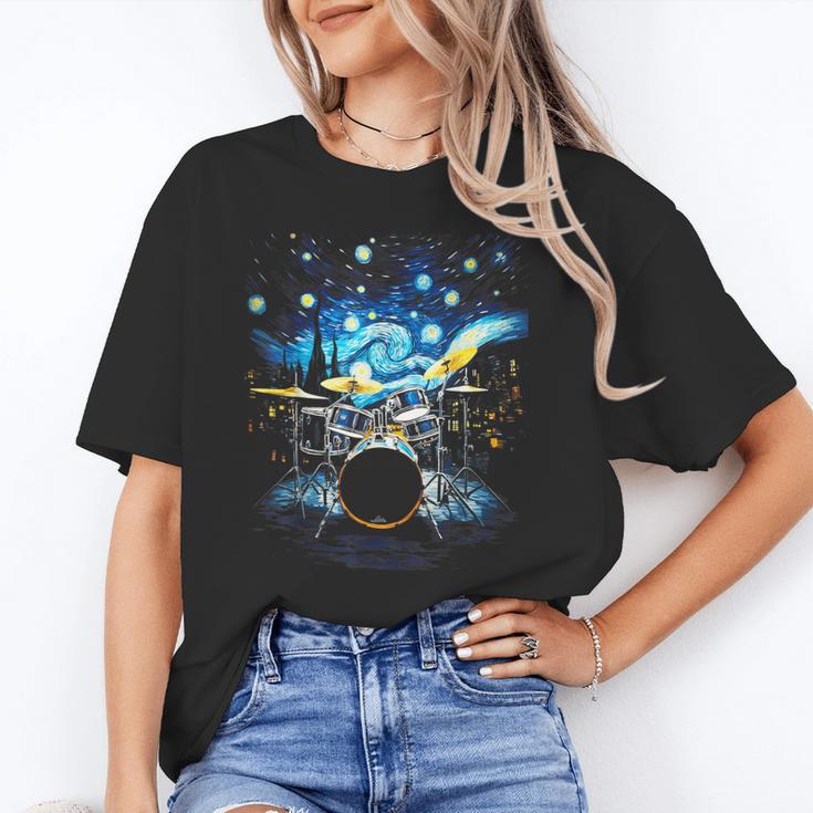 Drum Kit Percussionist Drummer Van Gogh Drums Unisex T-Shirt