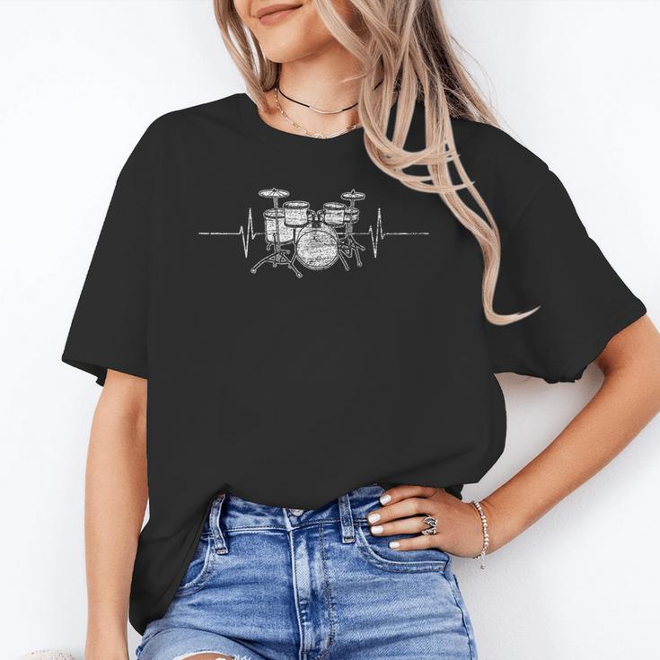 ECG Heartbeat Music Lovers Drumsticks Drum Kit Unisex T-Shirt ECG Heartbeat Music Lovers Drumsticks Drum Kit Unisex T-Shirt