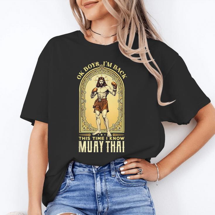 Jesus Knows Muay Thai Boxing Kickboxing MMA Unisex T-Shirt