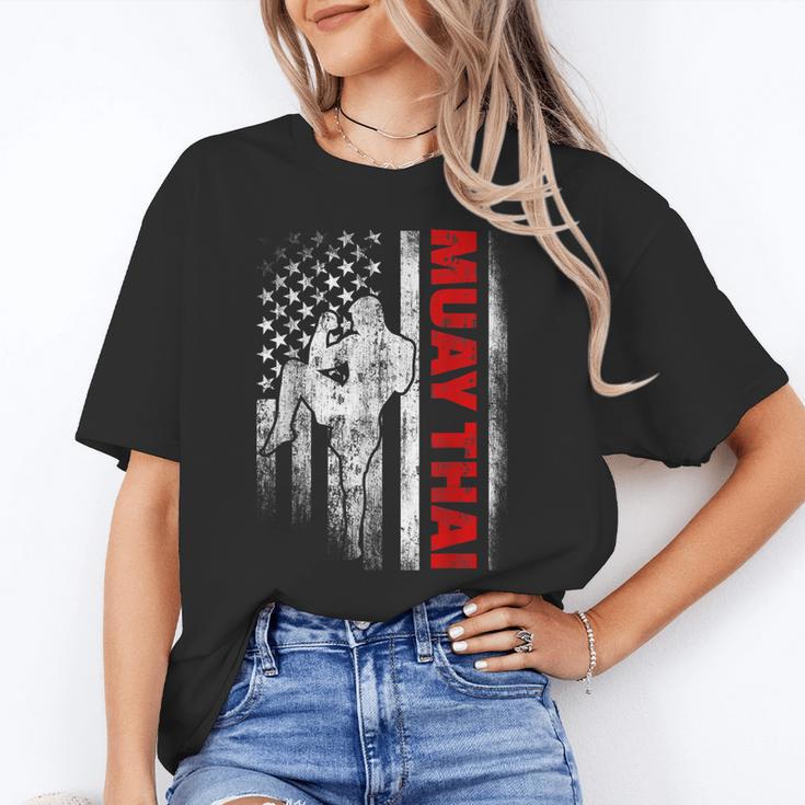 Muay Thai Boxing US American Flag Unisex T-Shirt Muay Thai Boxing US American Flag Unisex T-Shirt