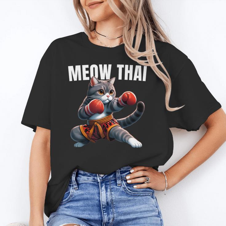 Muay Thai Cat Meow Thai Boxing Martial Art Kids Unisex T-Shirt