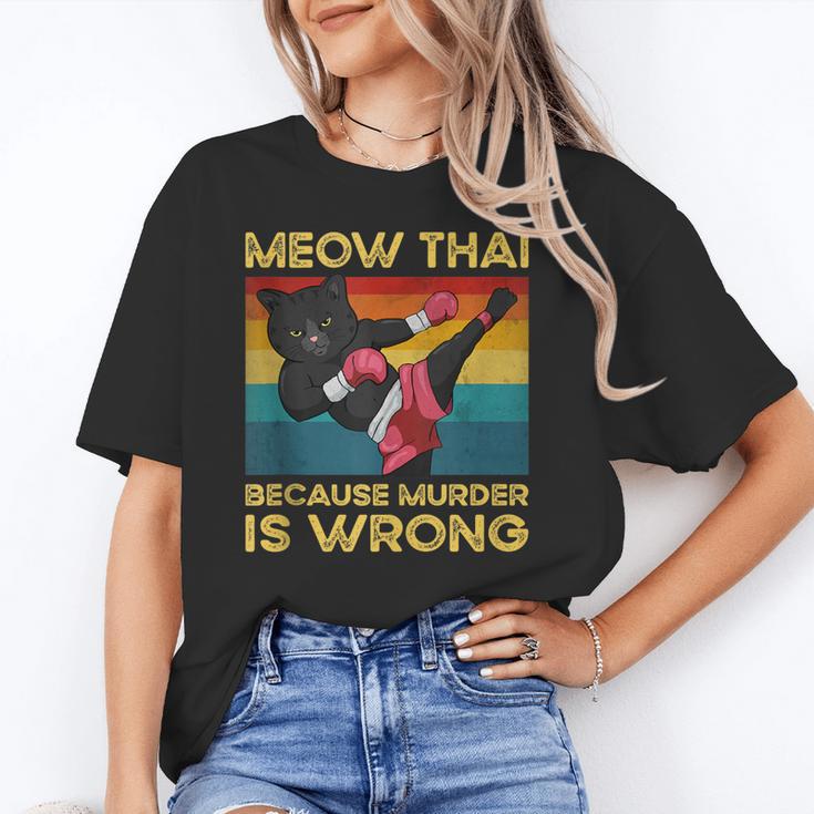 Muay Thai Because Murder Is Wrong Cat Meow Thai Unisex T-Shirt Muay Thai Because Murder Is Wrong Cat Meow Thai Unisex T-Shirt