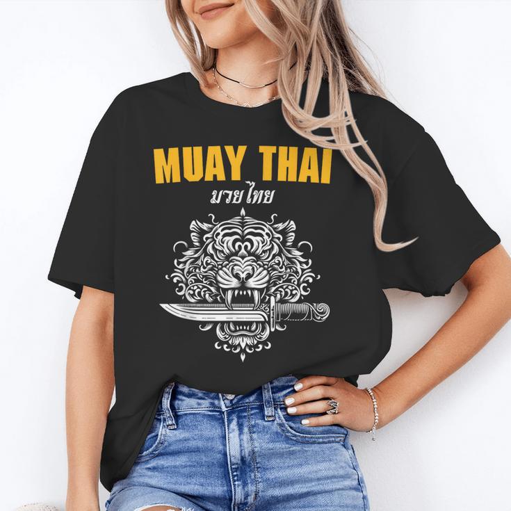 Muay Thai Sak Yant MMA Tattoo Tiger Lion Knife Martial Art Unisex T-Shirt