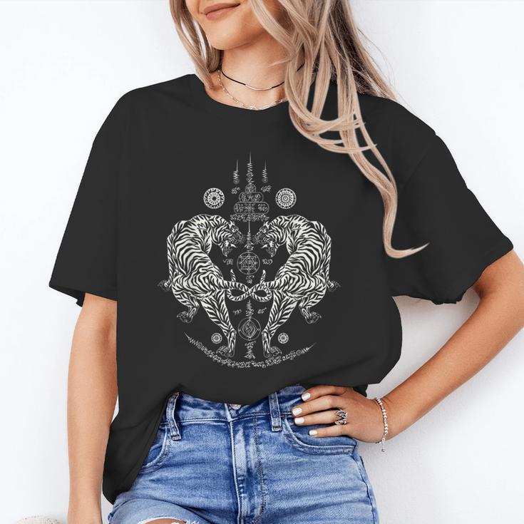 Sak Yant Thai Tattoo Twin Tiger For Muay Thai Fighter Boxing Unisex T-Shirt Sak Yant Thai Tattoo Twin Tiger For Muay Thai Fighter Boxing Unisex T-Shirt