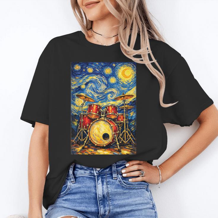 Starry Night Drum Kit Van Gogh Style Art Unisex T-Shirt Starry Night Drum Kit Van Gogh Style Art Unisex T-Shirt