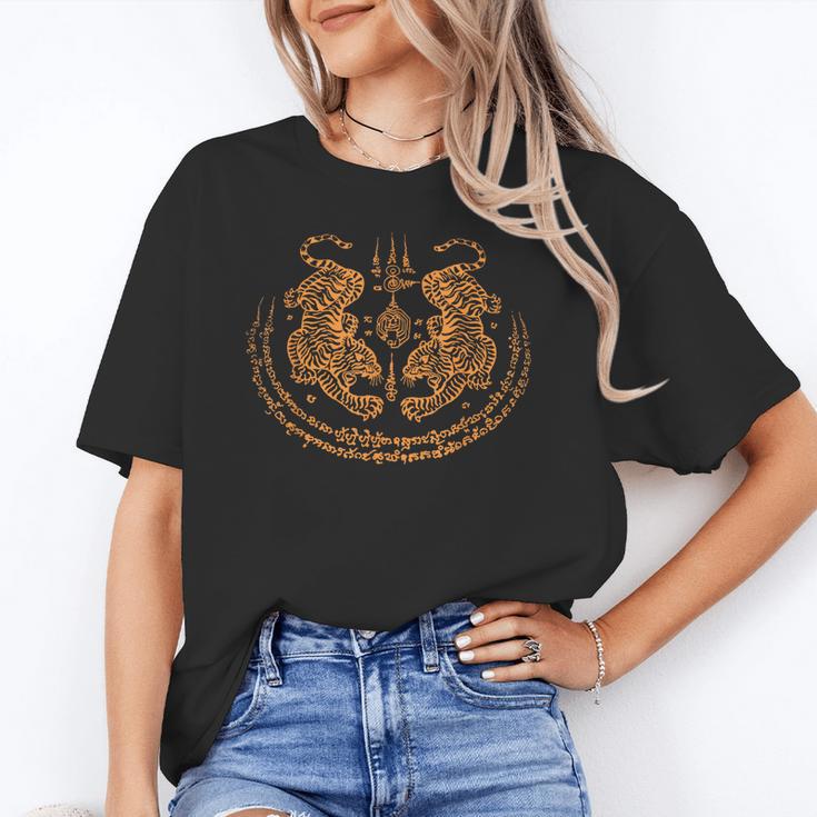 Twin Tiger Sak Yant Tattoo Muay Thai Thai Martial Arts Unisex T-Shirt