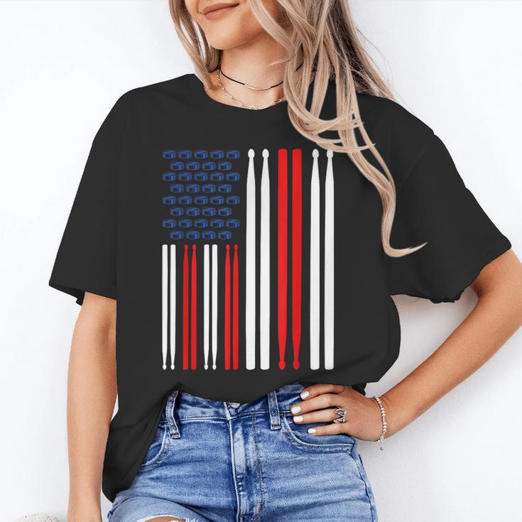 USA Flag Drummer Music Drum Kit Unisex T-Shirt USA Flag Drummer Music Drum Kit Unisex T-Shirt