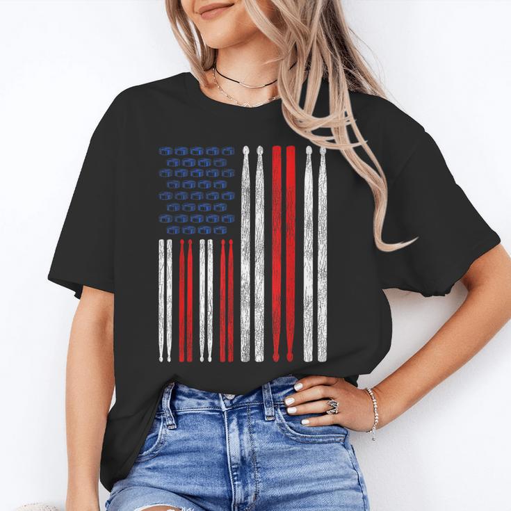 USA Flag Drumsticks Drum Kit Unisex T-Shirt