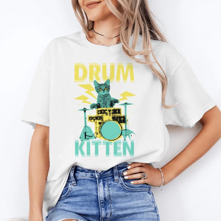 Cute Drummer Cat Drum Kitten Unisex T-Shirt